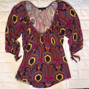 T-Bags plunging chest 3/4 sleeve ultra soft sz XS